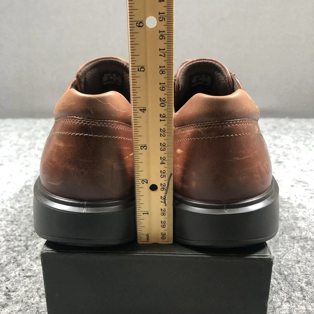 Ecco Helsinki 2 Shoes Mens 11.5 Brown Leather Derby Square Toe Comfort Dress